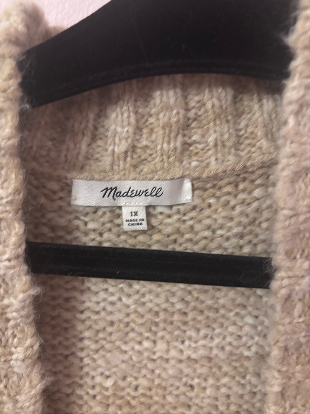 Madewell Cream Open-Front Chunky Knit Cardigan - Picture 3 of 5